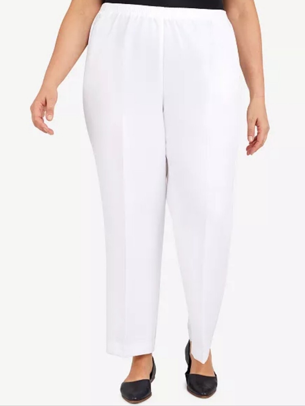NWT Kasper White Linen Blend Pull On Pants Size XL MSRP $99 Career Office Women